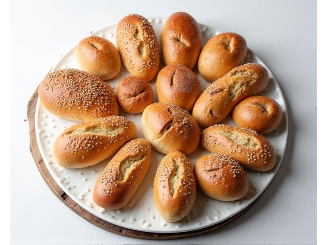 Utvalg av små spesialbrød og rundstykker