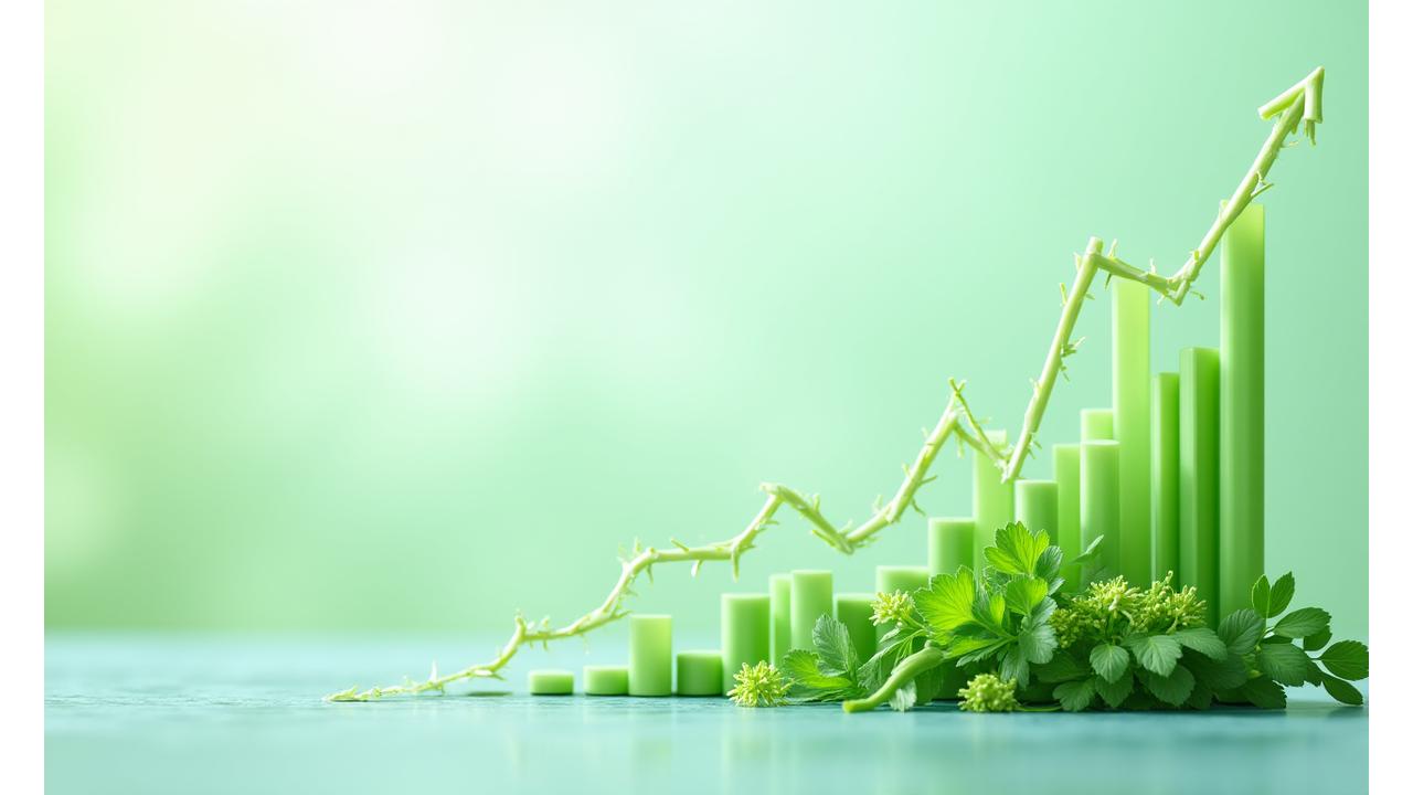 Oversiktsbilde over bærekraftige initiativer med grønne farger og en fremtidsrettet visjon