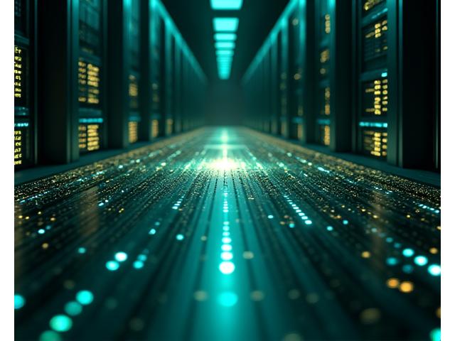 Digitale data visualiseres på flere skjermer med komplekse grafer og datastrømmer, symboliserer sikker og umiddelbar tilgang til dokumentasjon